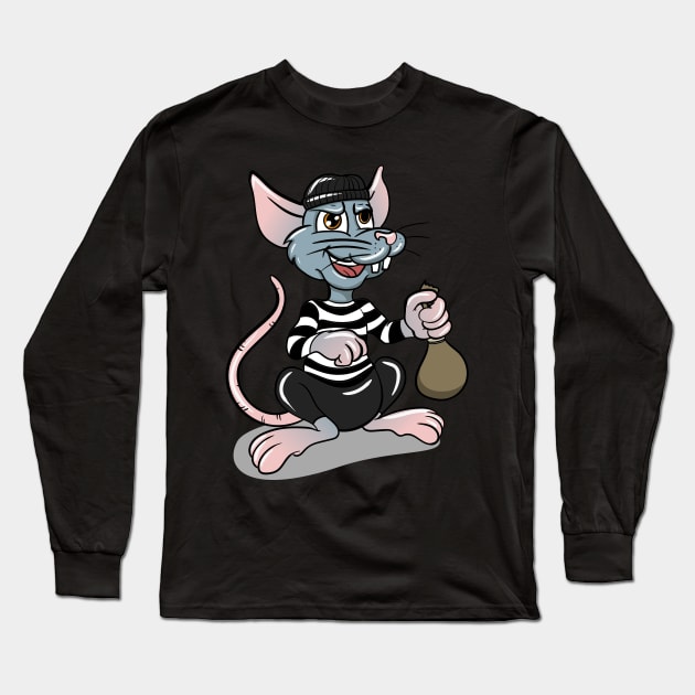 Villain Rat Long Sleeve T-Shirt by LetsBeginDesigns